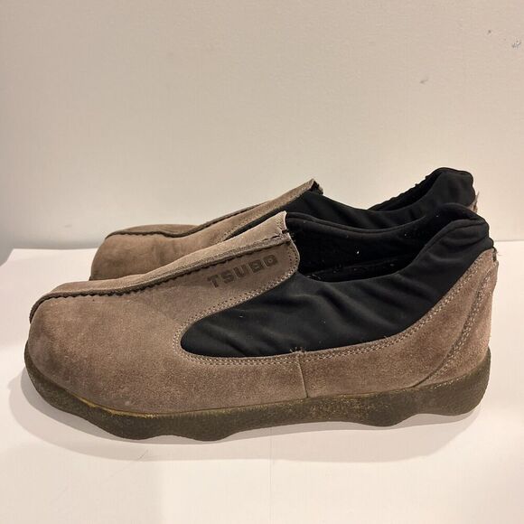 Tsubo Beige Gray Suede Slip On Shoes Mens 11 EU 45 Neoprene Comfort Spain Casual - Picture 7 of 10